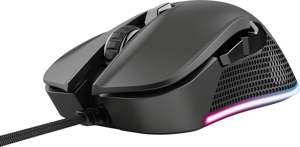 Trust GXT 922 YBAR Gaming-Maus USB Optisch Schwarz, RGB 6 Tasten Beleuchtet