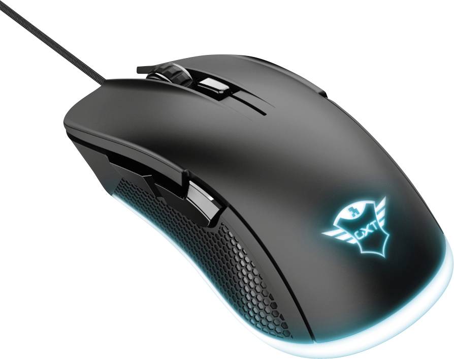 Trust GXT 922 YBAR Gaming-Maus USB Optisch Schwarz, RGB 6 Tasten Beleuchtet