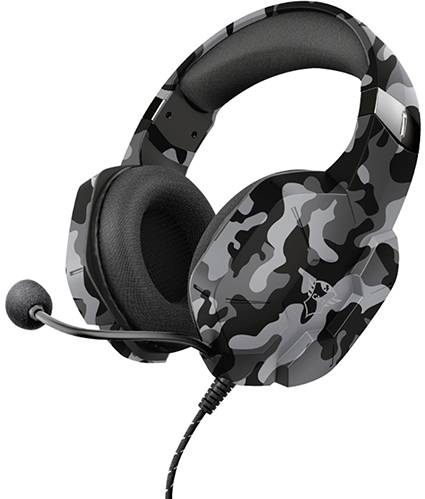 Trust GXT 323K CARUS Gaming Over Ear Headset kabelgebunden Stereo Schwarz/Grau Lautstärkeregelung, Mikrofon-Stummschaltung