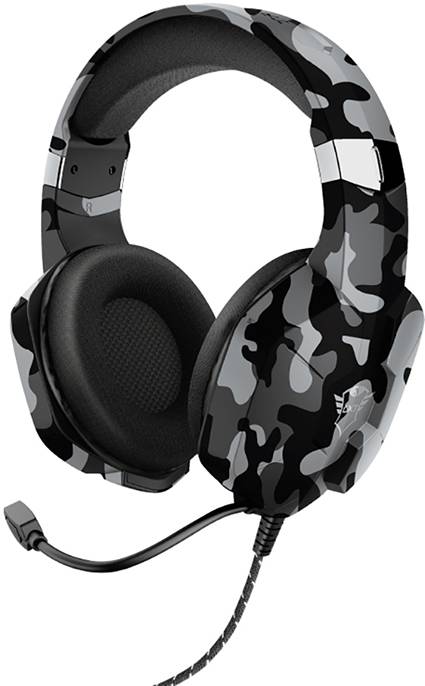 Trust GXT 323K CARUS Gaming Over Ear Headset kabelgebunden Stereo Schwarz/Grau Lautstärkeregelung, Mikrofon-Stummschaltung