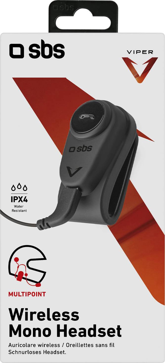 Sbs mobile TEEARSETMONOMOTOBTK Headset mit Mikrofon Passend für (Helmtyp) alle Helmtypen