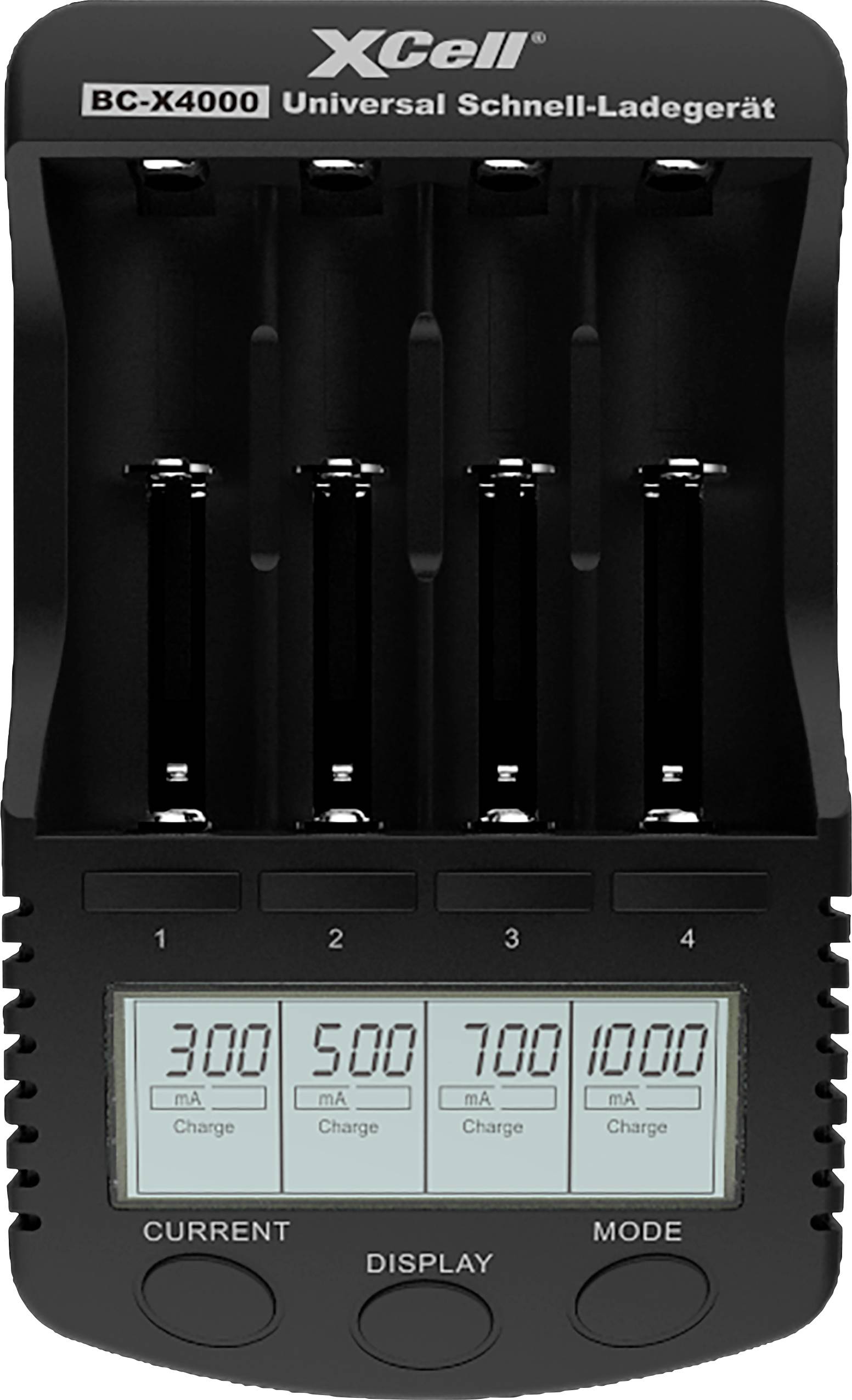 XCell 141863 Schnellladegerät LiIon, NiCd, NiMH Mignon (AA), Micro (AAA), Baby (C), Sub-C, 18650, 26650, 26500, 18490, 17500