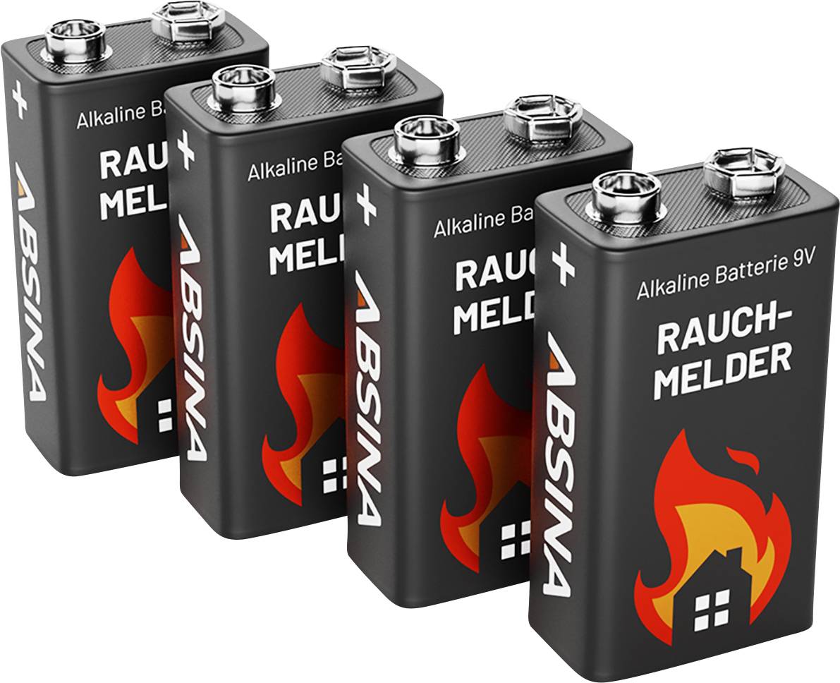 Absina 401005-4 9V Block-Batterie 9V 4St.