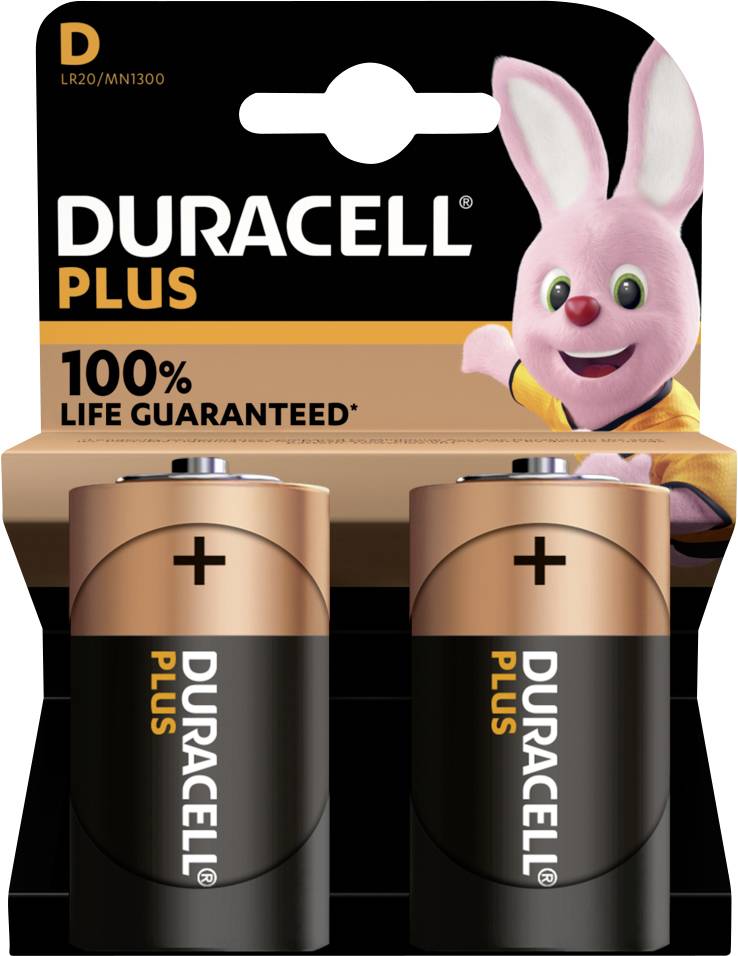 Duracell Plus-D K2 Mono (D)-Batterie Alkali-Mangan 1.5 V 2 St.