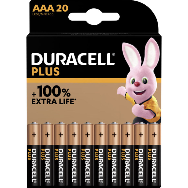 Duracell Plus-AAA CP20 Micro (AAA)-Batterie Alkali-Mangan 1.5V 20St.
