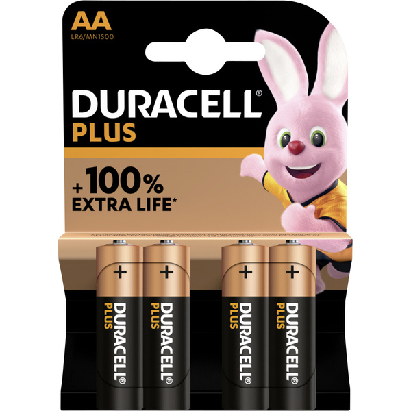 Duracell Plus-AA K4 Mignon (AA)-Batterie Alkali-Mangan 1.5 V 4 St.
