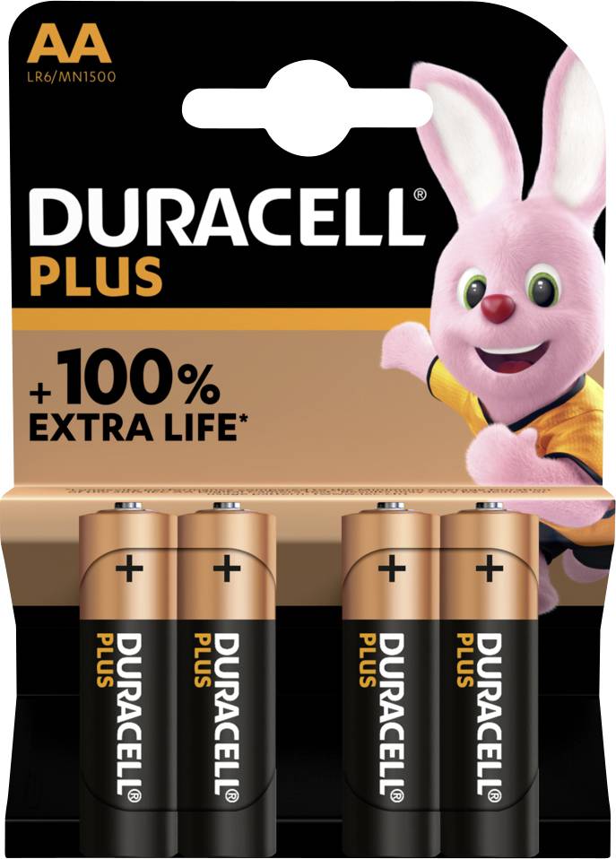 Duracell Plus-AA K4 Mignon (AA)-Batterie Alkali-Mangan 1.5 V 4 St.