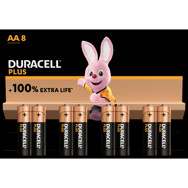 Duracell Plus-AA K8 Mignon (AA)-Batterie Alkali-Mangan 1.5V 8St.