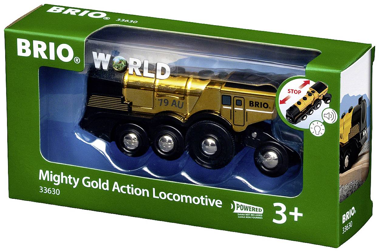 Brio 63363000 Goldene Batterielok mit Licht und S