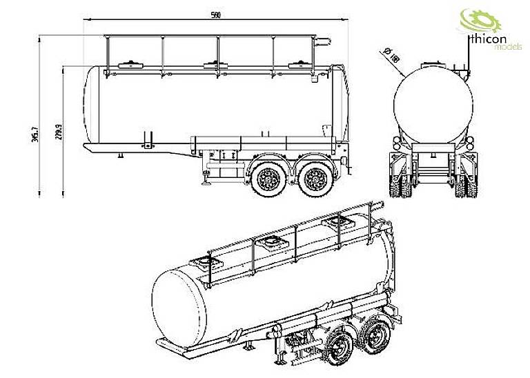 Thicon Models 55025 1:14 Tankauflieger 1St.