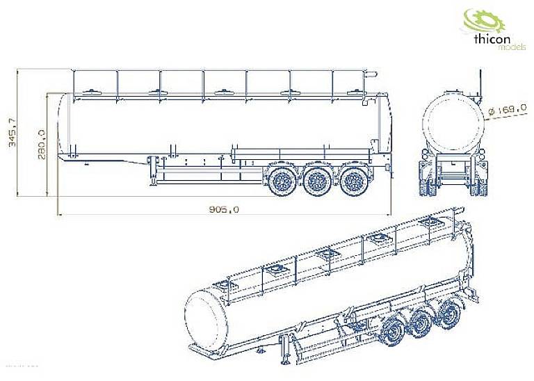 Thicon Models 55026 1:14 Tankauflieger 1St.
