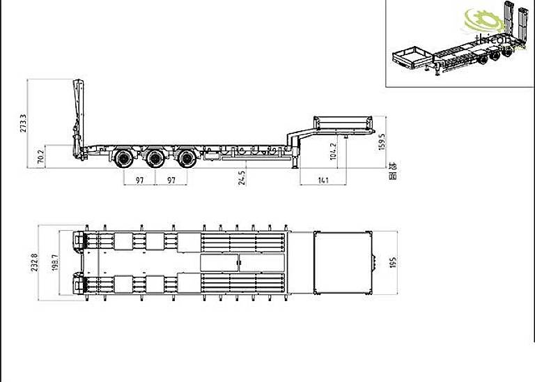 Thicon Models 55034 1:14 Tieflader-Auflieger 1St.