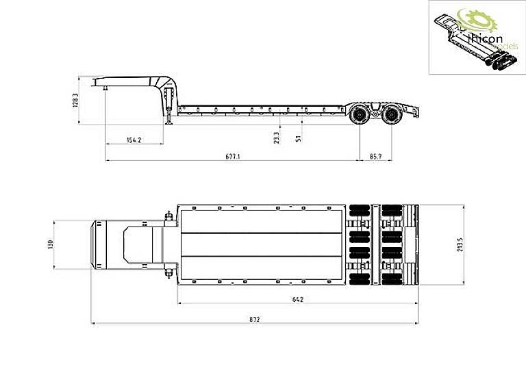 Thicon Models 55035 Tieflader-Auflieger 1St.