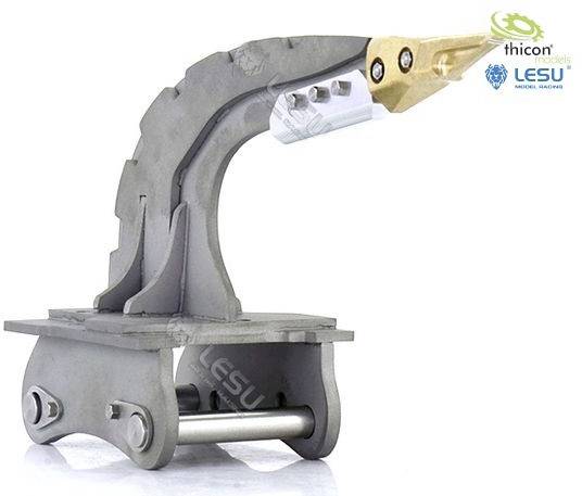 Industriegerät aus Metall mit verschiedenen Komponenten, auf einer Plattform montiert. Text 'thicon models' und 'LESU' in der Ecke.