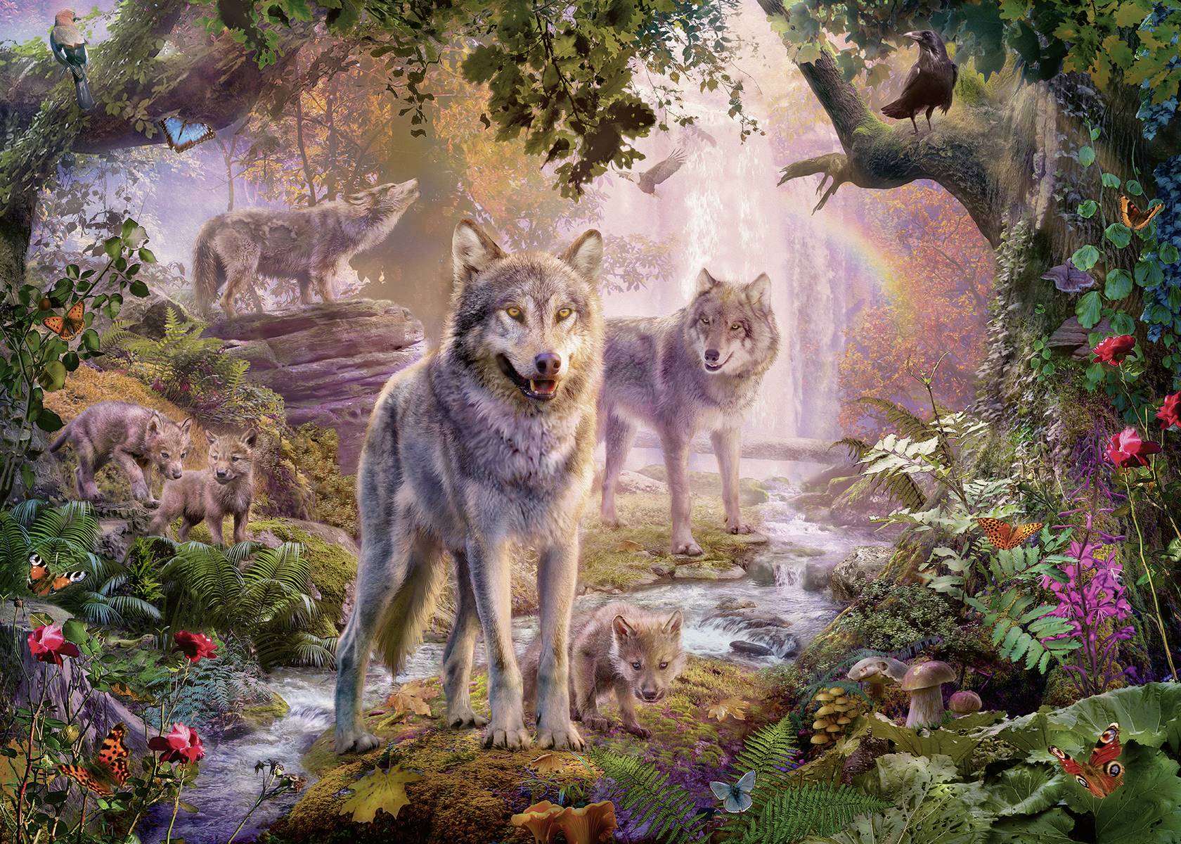 Ravensburger Wolfsfamilie im Sommer Puzzleteile= 1000