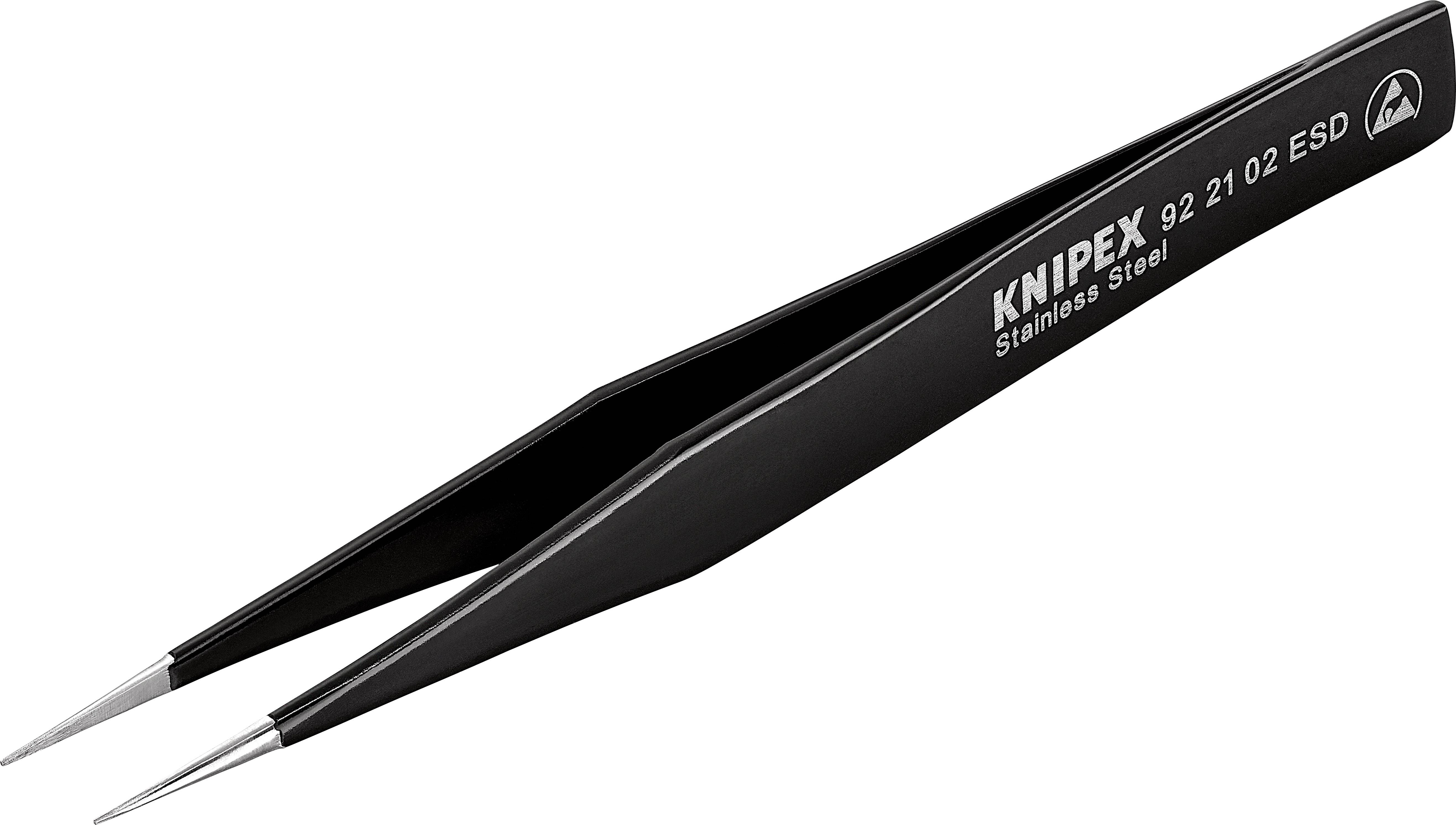 Knipex 92 21 02 ESD ESD Pinzette 1 Stück Spitz, fein, extra dünn 128 mm