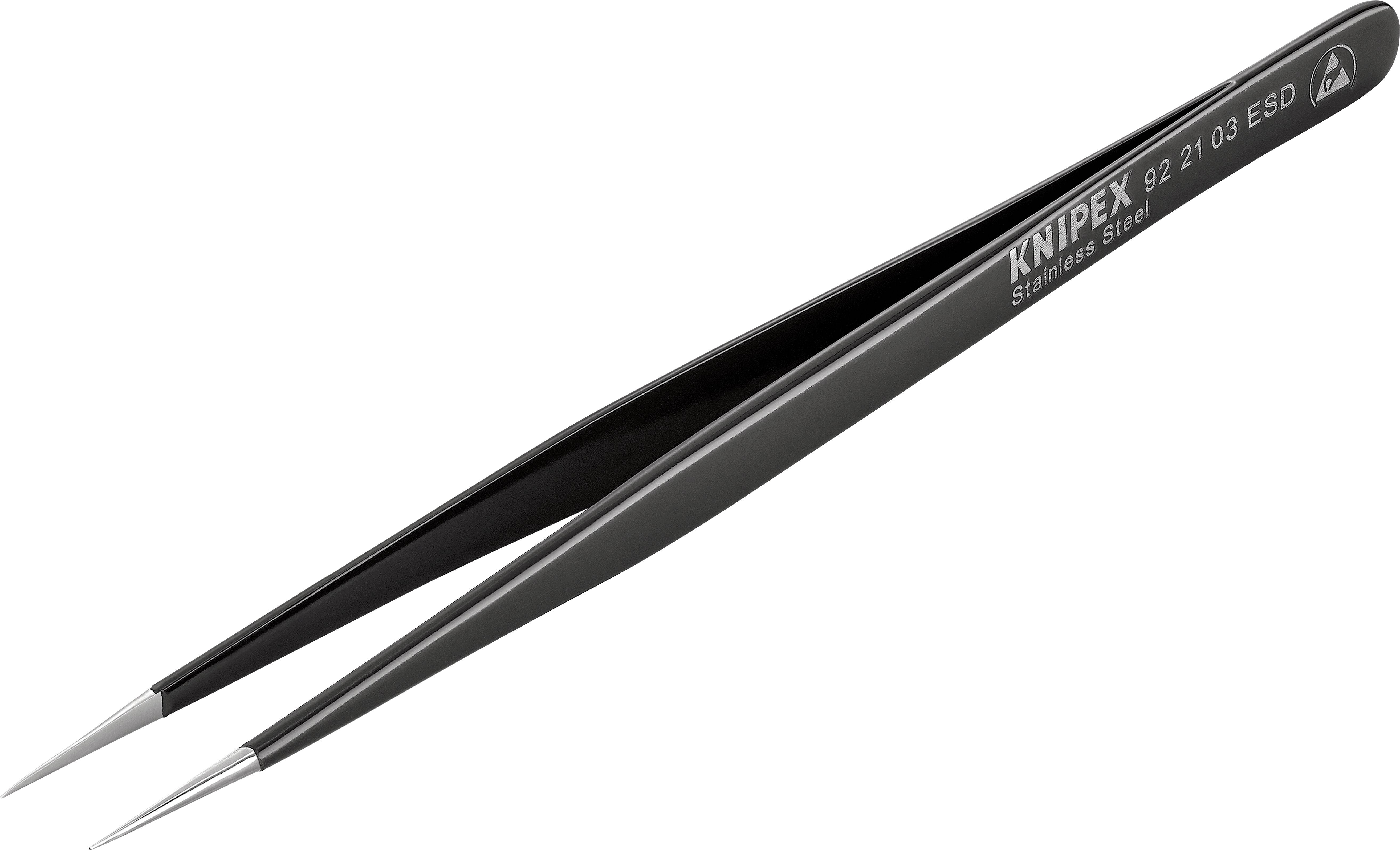 Knipex 92 21 03 ESD ESD Pinzette 1 Stück Spitz, fein, extra dünn 140 mm