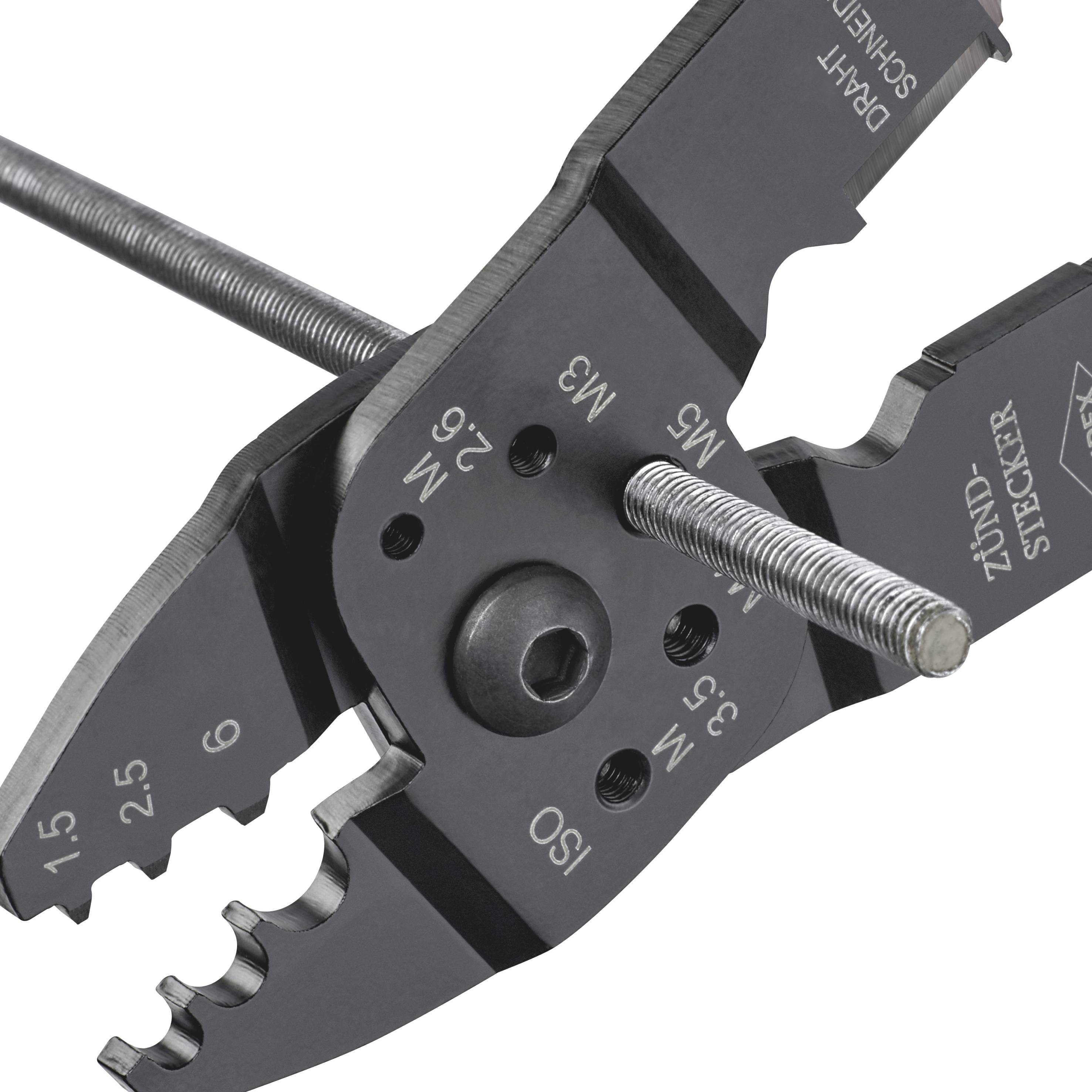 Knipex 97 21 215 C Crimpzange 1 Stück Unisolierte Kabelschuhe, Unisolierte Kabelverbinder 0.5 bis 6 mm²