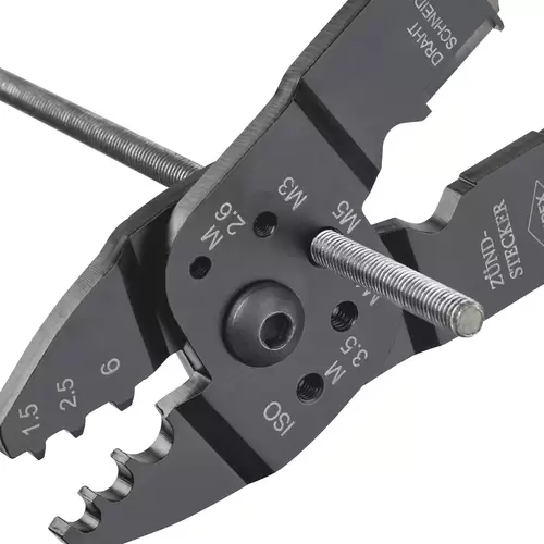 Knipex 97 21 215 C Crimpzange 1 Stück Unisolierte Kabelschuhe, Unisolierte Kabelverbinder 0.5 bis 6mm² Knipex 97 21 215 C Crimpzange 1 Stück Unisolierte Kabelschuhe, Unisolierte Kabelverbinder 0.5 bis 6mm²
