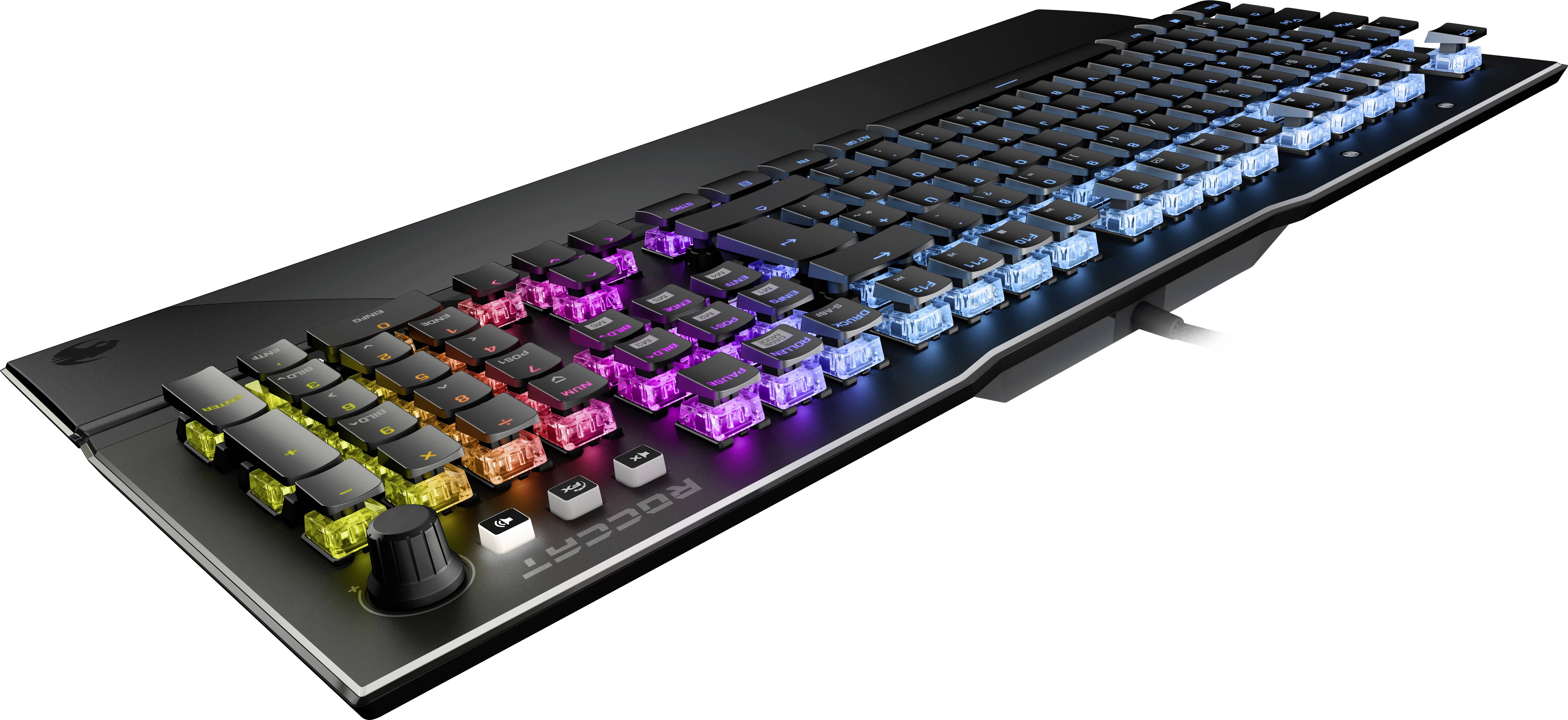 Roccat Vulcan 121 AIMO Kabelgebunden Gaming-Tastatur, Mechanische Gaming-Tastatur Deutsch, QWERTZ Schwarz Beleuchtet, Handballenauflage, Switch: Red