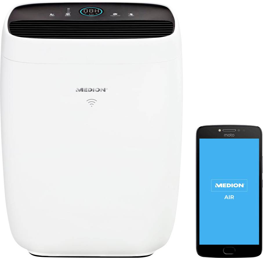 Medion MD 10444 MD 10444 Luftreiniger 60 m² Weiß, Schwarz
