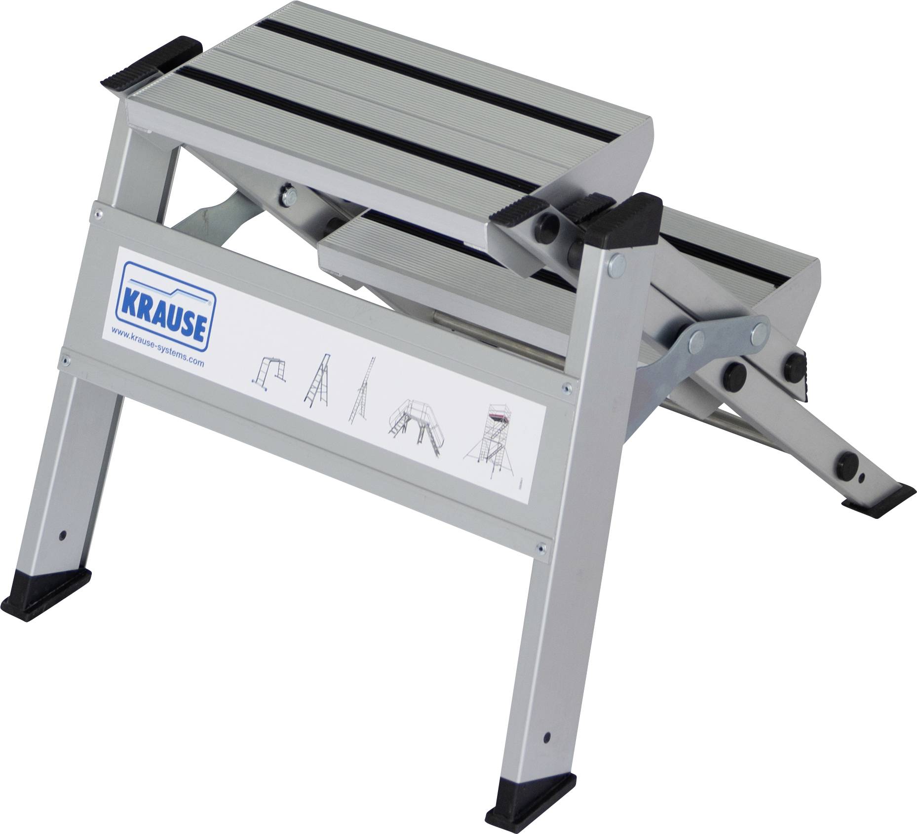 Krause 810281 Aluminium Treppe klappbar Arbeitshöhe (max.): 2.45m Silber 5.4kg