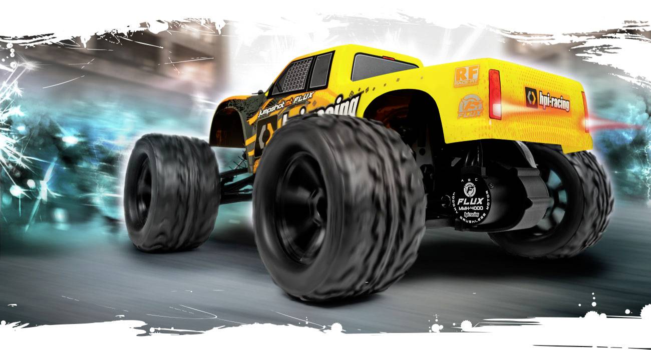HPI Racing Jumpshot MT Flux Brushless 1:10 RC Einsteiger Modellauto Elektro Monstertruck Heckantrieb (2WD) RtR 2,4GHz