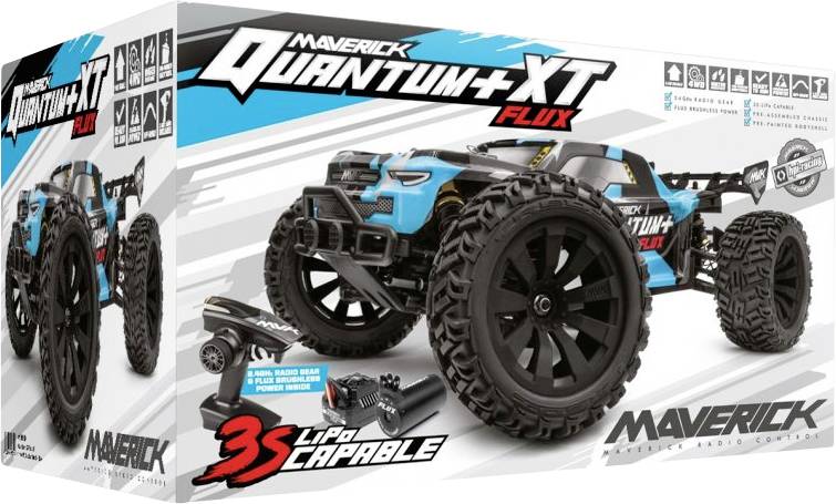 Maverick Quantum+ XT Flux 3S 1/10 4WD Stadium Truck - Blue Brushless 1:10 RC Modellauto Elektro Truggy Allradantrieb (4WD) RtR 2,4 GHz