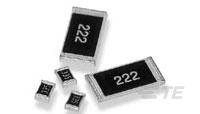 Kleine elektronische Widerstände in Schwarz-Weiß mit der Aufschrift '222' und weiteren Zahlen als Kennzeichnung.