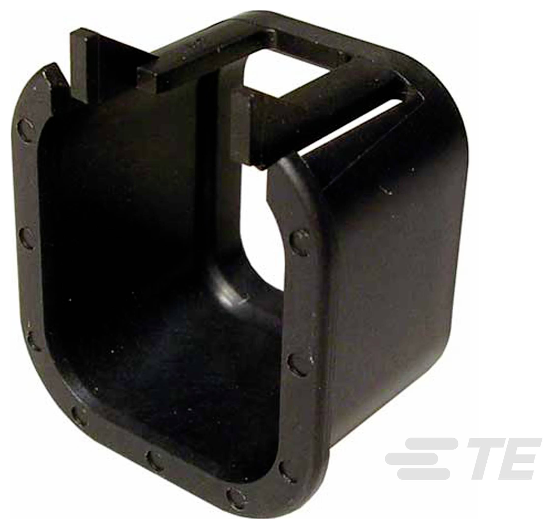 Ein metallischer elektrischer Stecker mit U-Form und Zähnen, verwendet zum Befestigen von Drähten in Reihenklemmen oder ähnlichen elektrischen Anwendungen.