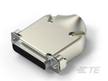 Ein metallischer Steckverbinder mit rechteckigem Anschluss, der für digitale Verbindungen in elektronischen Geräten verwendet wird.