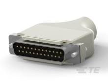 Ein weißes DVI-Stecker-Kabel mit mehreren Kontrollstiften, verwendet zur Verbindung von Computern mit Monitoren.