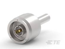 Metallischer, zylindrischer Adapter mit einem Innenanschluss, möglicherweise ein technisches Werkzeug oder Bauteil.