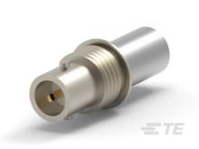 Ein silberner Metallstecker mit geriffeltem Gewinde. Hauptsächlich in elektronischen Verbindungen oder für Koaxialkabel verwendet.