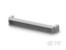 Ein grauer, rechteckiger Sockel für elektronische Bauteile, geeignet für den Anschluss von Leiterplatten, perspektivisch von der Seite gezeigt.