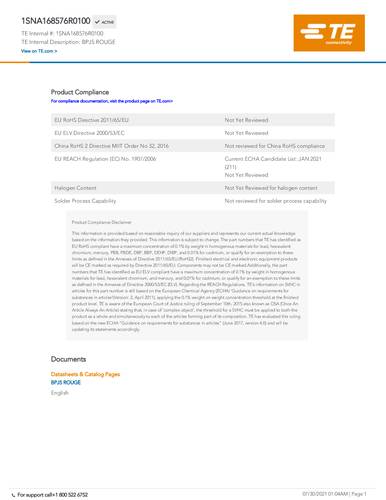TE Connectivity Entrelec 1SNA168576R0100 Inhalt