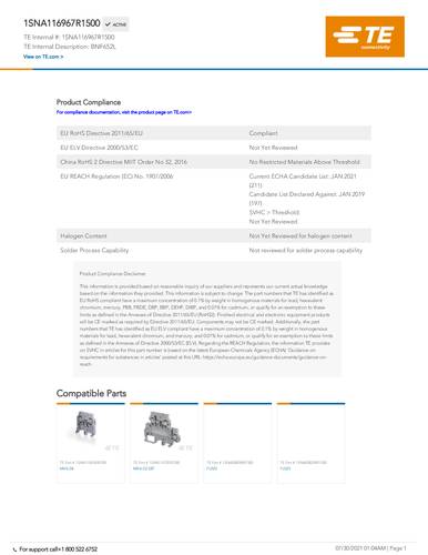 TE Connectivity Accessories 1SNA116967R1500 Inhalt
