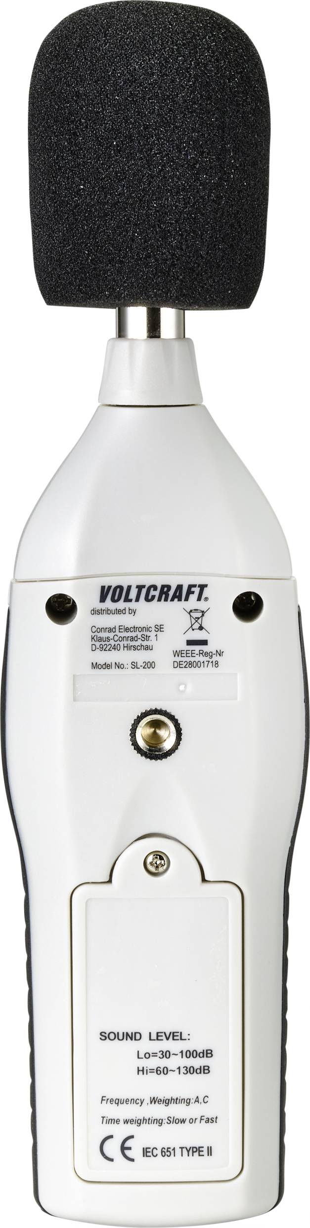 VOLTCRAFT Schallpegel-Messgerät SL-200 SE 30 - 130 dB 31.5 Hz - 8 kHz
