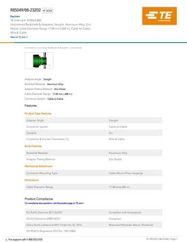 TE Connectivity EF8562-000 Package