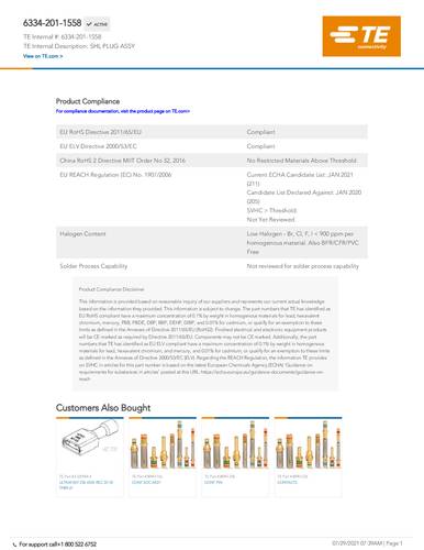 teconnectivity TE Connectivity 6334-201-1558 Package 1St.