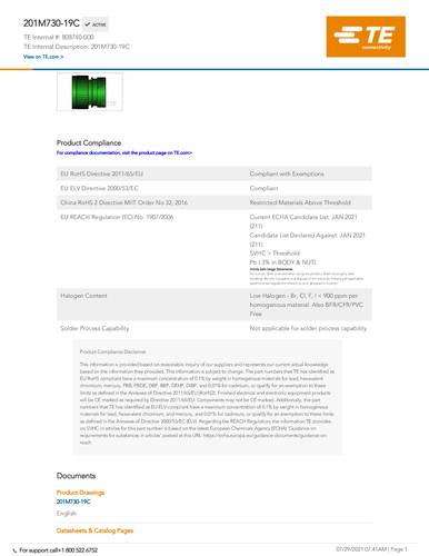 teconnectivity TE Connectivity 808740-000 Package 1St.