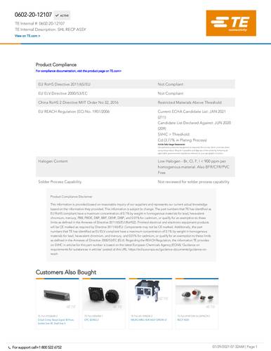 teconnectivity TE Connectivity 0602-20-12107 Box 1St.
