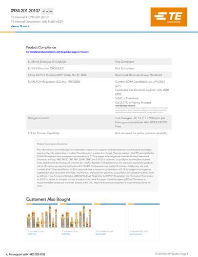 teconnectivity TE Connectivity 0934-201-20107 Box 1St.