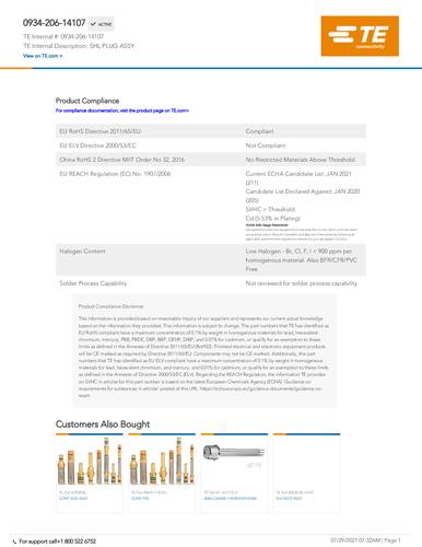 teconnectivity TE Connectivity 0934-206-14107 Box 1St.