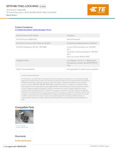 TE Connectivity CZ3663-000 1 St. Package