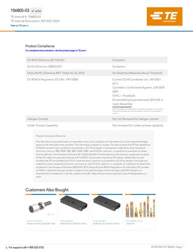 teconnectivity TE Connectivity 106805-03 Bag 1St.