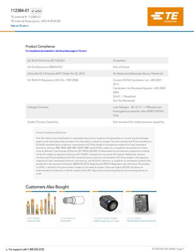 TE Connectivity 112384-01 Bag