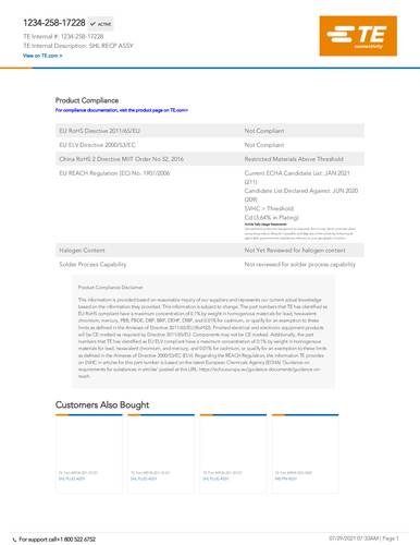 teconnectivity TE Connectivity 1234-258-17228 Box