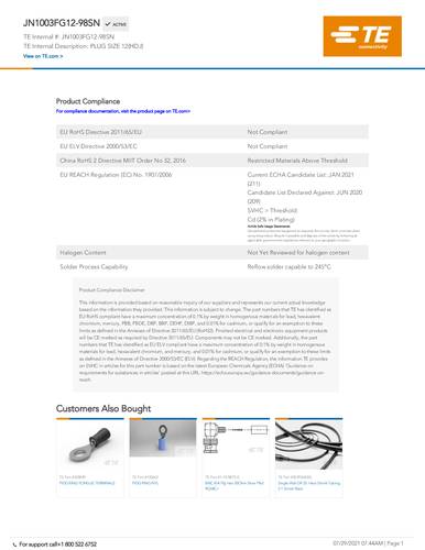 teconnectivity TE Connectivity JN1003FG12-98SN Package 1St.