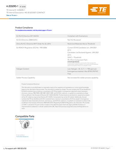 TE Connectivity 4-205090-1